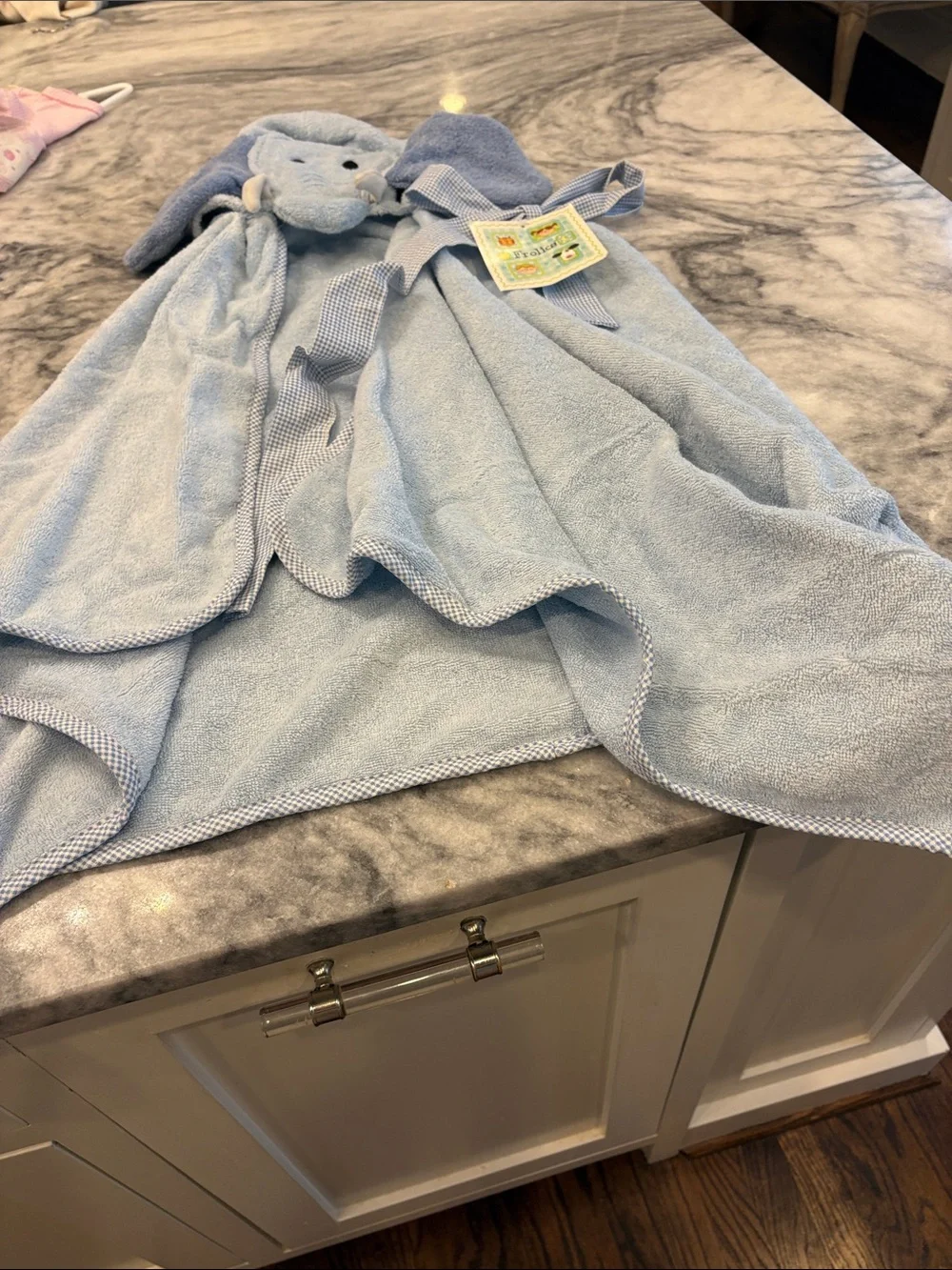 Baby/Toddler Light Blue Hooded Elephant Towel Cape